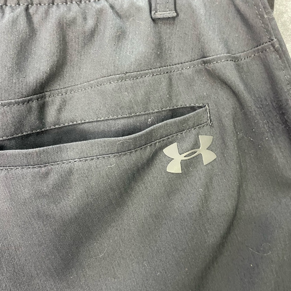 Under Armour Pants Mens 32x30 Black Herringbone Chino Stretch Golf Casual - Picture 7 of 10